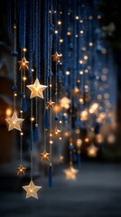 Christmas Ornament Celestial Star Garland with Glowing Lights