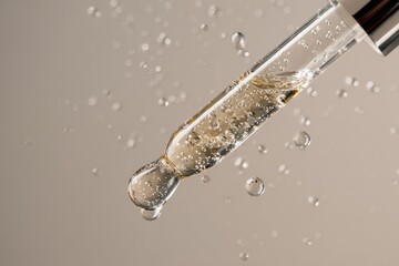 Close-up of a dropper bottle with serum