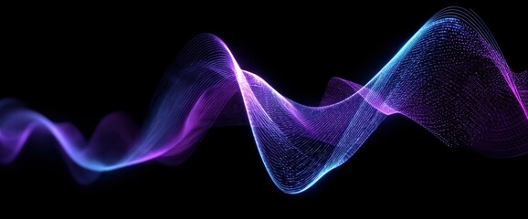 Abstract, swirling, vibrant purple and blue wave patterns