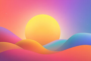 Abstract landscape of vibrant colors