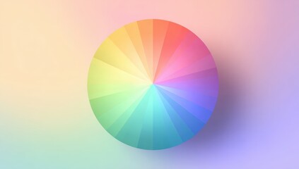 Colorful circle on pastel background