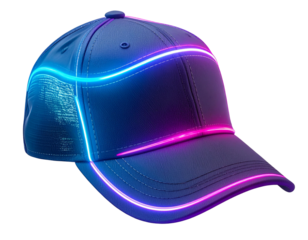 Neon LED Cap with Dynamic Glow PNG