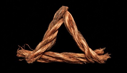 Close-up of woven rope forming a triangle