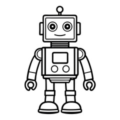 A cute retro blue toy robot with a blank sign