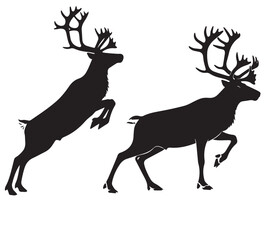 Deer Silhouette Vector Illustration – Wildlife and Nature Design