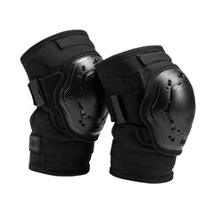 Black protective knee pads,  padded,  impact-resistant
