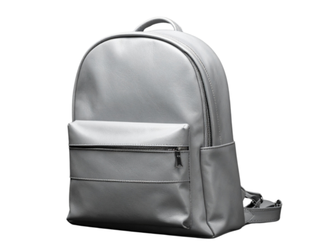 Sleek Gray Minimalist Backpack PNG
