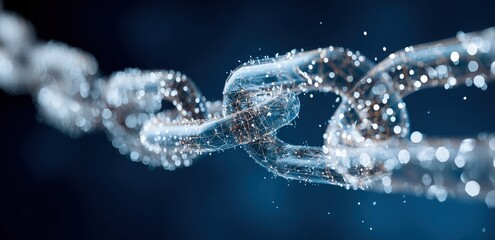 Abstract chain links, fluid, digital