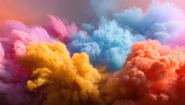 Colorful abstract explosion of vibrant powder