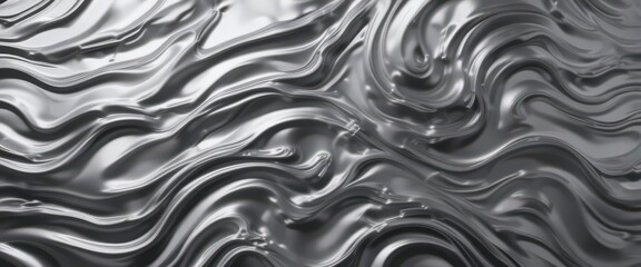  Chic Gunmetal Grey Metallic Plastic Ripple Abstract 3D Rendered AI Art for Modern Industrial Backgrounds