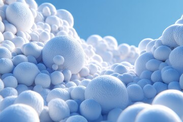 Abstract landscape of clustered, spherical forms