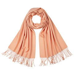 Peach Pashmina Scarf, isolated on transparent background
