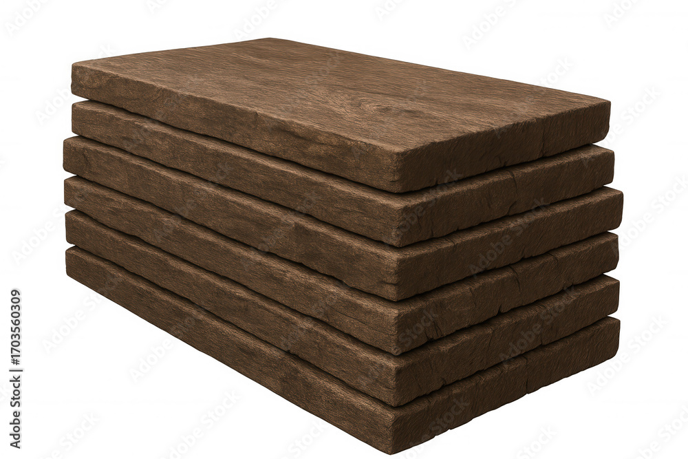Wall mural wooden planks stacked neatly, creating a rustic platform, ideal for product displays or scene compos