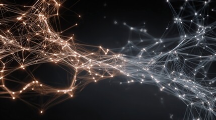 A complex network of glowing interconnected lines, representing private communication.