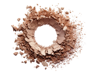 Beige powder exploded in a circle