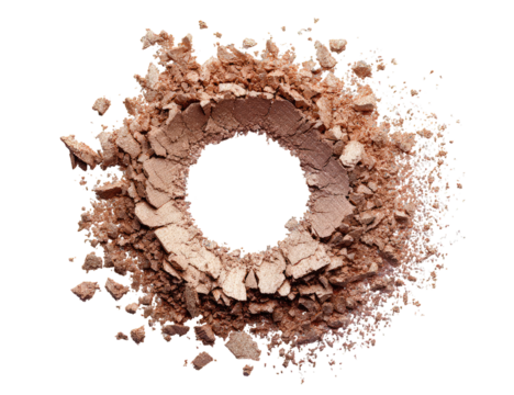 Beige powder exploded in a circle