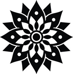 black and white flower vector