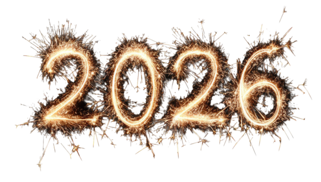 Sparkling fireworks display spelling out 2026 (1)