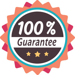 Obraz premium Guarantee badge, label design vector illustration isolated on transparent background