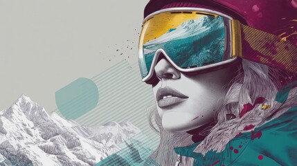 Closeup portrait of rider in technical outerwear