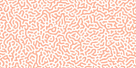 Fototapeta premium Seamless wallpaper with red hearts and ribbon. Red Abstract turing pattern lines. wallpaper fabric diffusion noodle background EPS 10. Generative algorithm psychedelic background. Reaction-diffusion