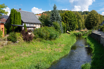 Großschönau, Textildorf an der Mandau, Oberlausitz, Sachsen (Deutschland), 