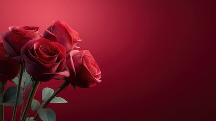 Luxurious deep red rose bouquet for elegant decor