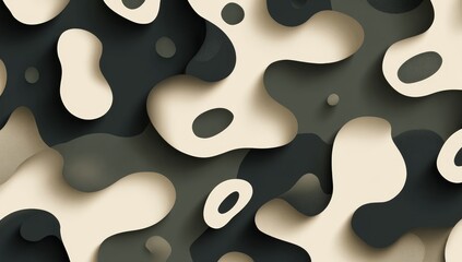 Abstract layered shapes, soft tones