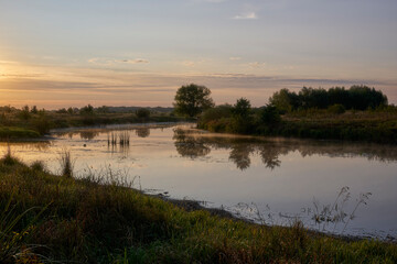 sunset on the river