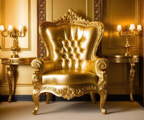 Luxurious Golden Throne Chair 5