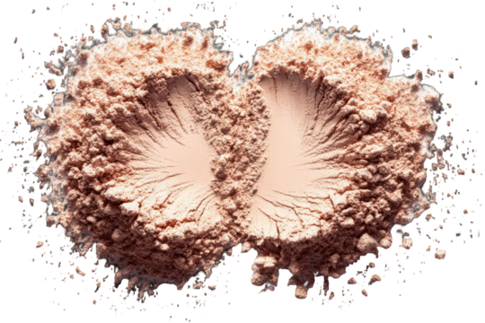 Light beige powder, two centered swirls