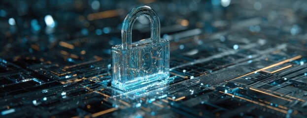 Abstract digital lock on circuit board