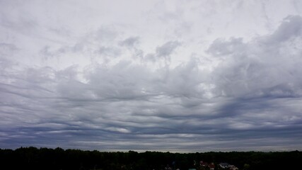 A cloud over the forest in summer