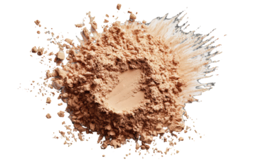 Light beige powder, exploded in a circular pattern