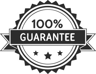 Guarantee badge, label design vector illustration isolated on transparent background