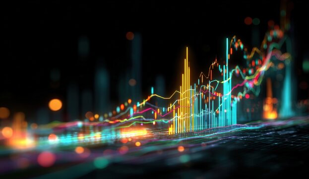 Abstract chart visualization of financial data