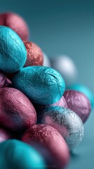 Foilwrapped mini chocolate eggs for easter celebrations