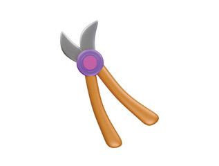garden pruner icon 3d illustration render