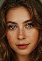 Obraz premium Golden Hour Glow: Freckles and Light