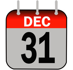 31 December new year night calendar vector illustration on white background