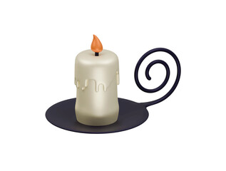 halloween candle icon 3d illustration render