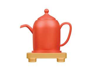 chinese tea pot icon 3d illustration render