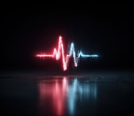 A glowing heartbeat waveform in red and blue against a dark background, reflecting a sense of life and rhythm.
