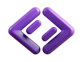 Abstract purple geometric shape on a black background