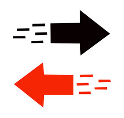 two arrows symbol pointing opposite direction on white background	