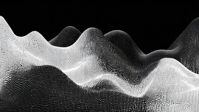 Abstract monochrome digital landscape