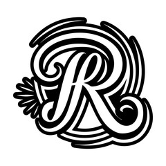 Creative letter r logo designed in glyph style