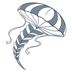 Abstract black line seamless feather pattern illustration background with old letter sign and leaf decoration