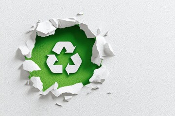 Recycled paper, green symbol