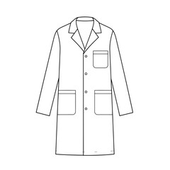 A vector illustration of a white shirt, a casual cotton garment with a collar and buttons, isolated on a white background